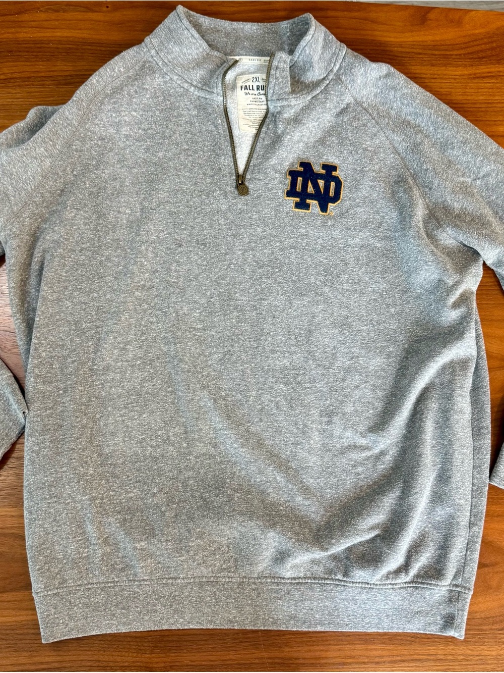 Notre Dame Fall Rush - Gray Quarter-Zip Pullover Sweater